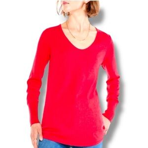 NIC+ZOE Vital V-neck Sweater - Plus 1X Red Rose
